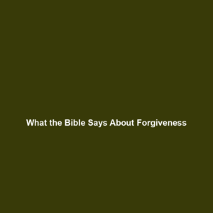 Read more about the article What the Bible Says About Forgiveness