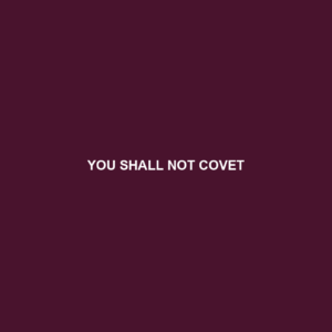 Read more about the article YOU SHALL NOT COVET