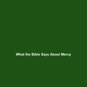 Read more about the article What the Bible Says About Mercy