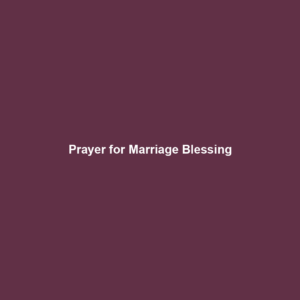 Read more about the article Prayer for Marriage Blessing