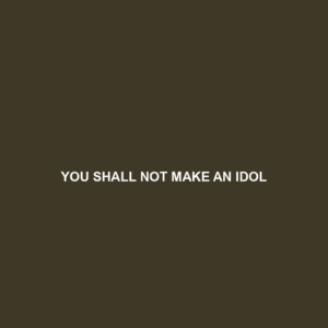 Read more about the article YOU SHALL NOT MAKE AN IDOL