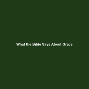 Read more about the article What the Bible Says About Grace