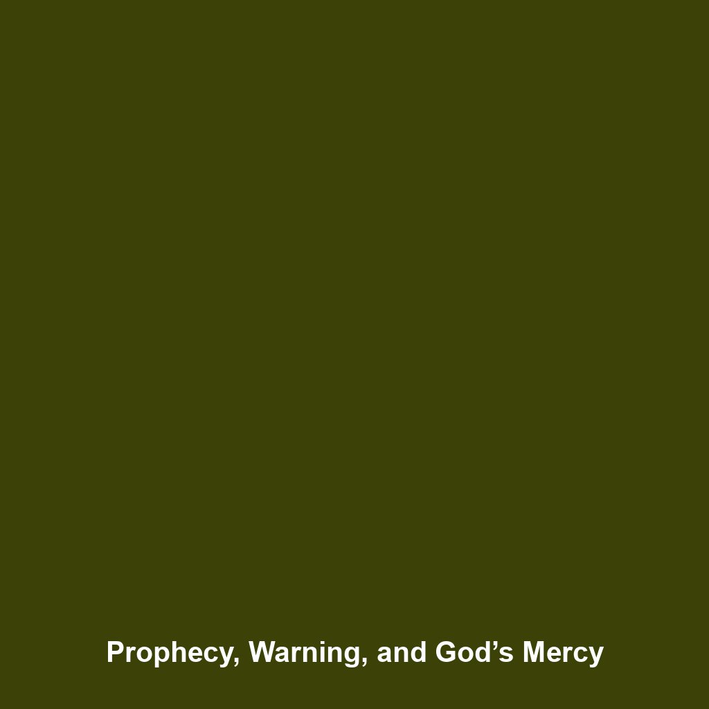 You are currently viewing Prophecy, Warning, and God’s Mercy